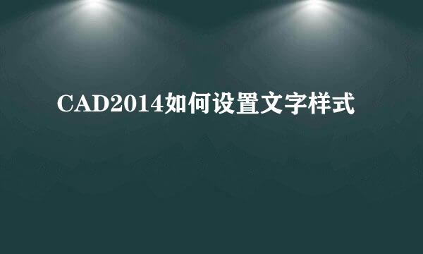 CAD2014如何设置文字样式