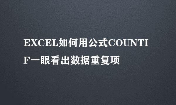 EXCEL如何用公式COUNTIF一眼看出数据重复项