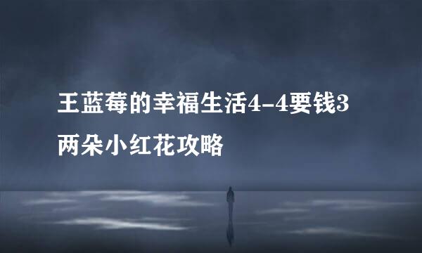 王蓝莓的幸福生活4-4要钱3两朵小红花攻略