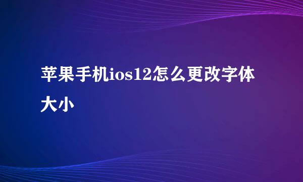 苹果手机ios12怎么更改字体大小