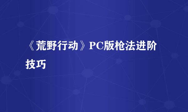 《荒野行动》PC版枪法进阶技巧