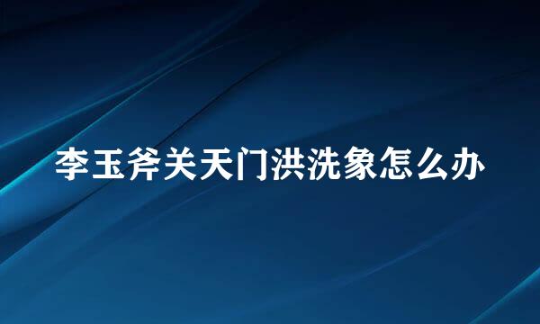李玉斧关天门洪洗象怎么办