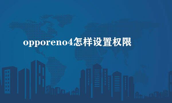 opporeno4怎样设置权限