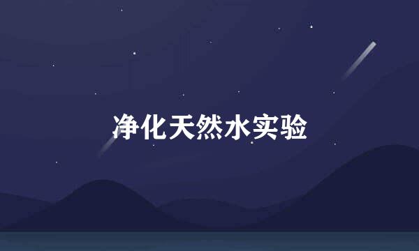 净化天然水实验