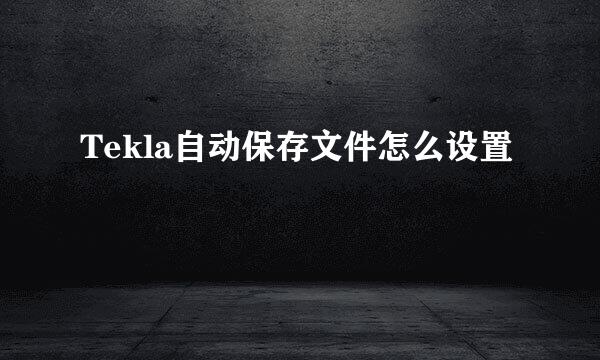 Tekla自动保存文件怎么设置