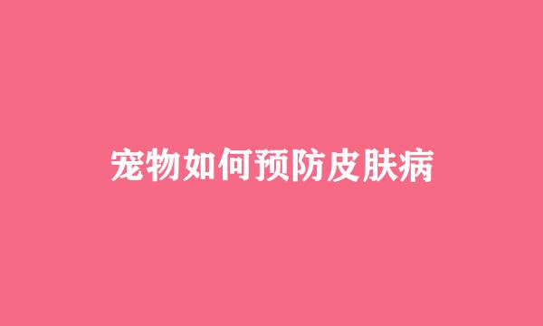 宠物如何预防皮肤病