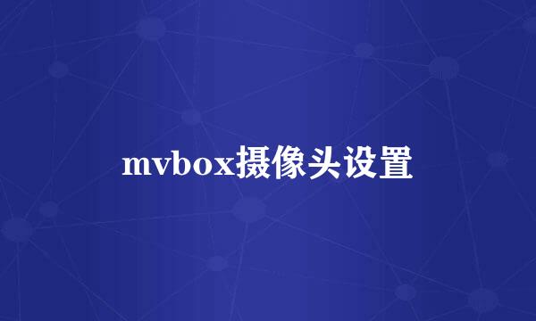 mvbox摄像头设置