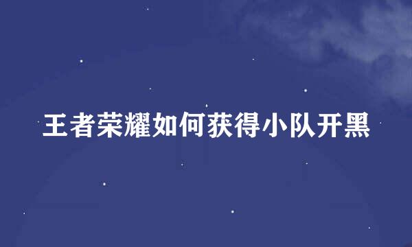 王者荣耀如何获得小队开黑