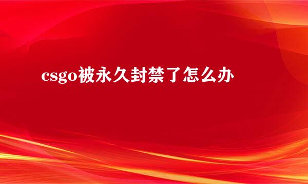 csgo被永久封禁了怎么办