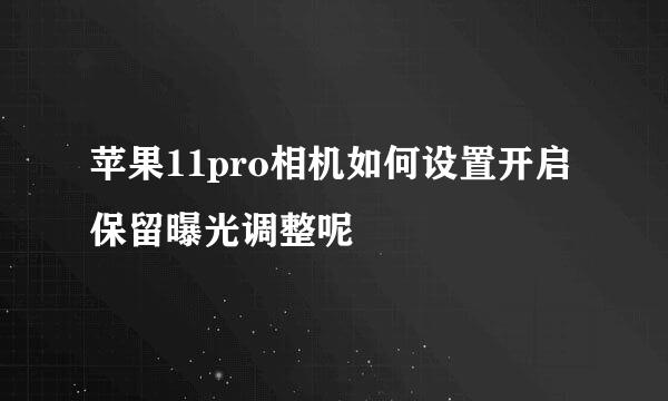 苹果11pro相机如何设置开启保留曝光调整呢