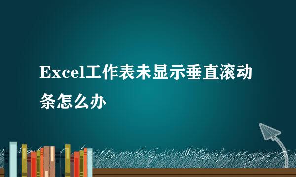 Excel工作表未显示垂直滚动条怎么办