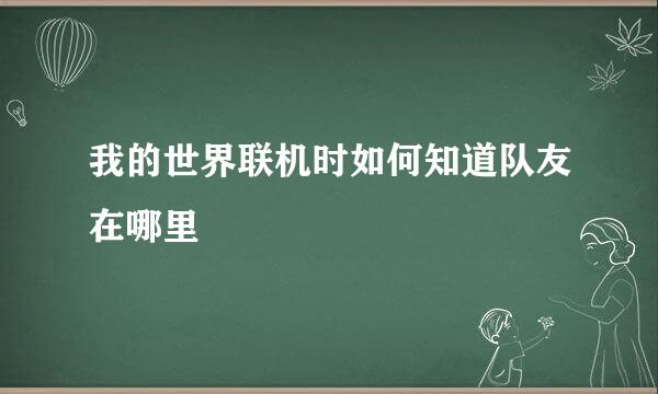我的世界联机时如何知道队友在哪里