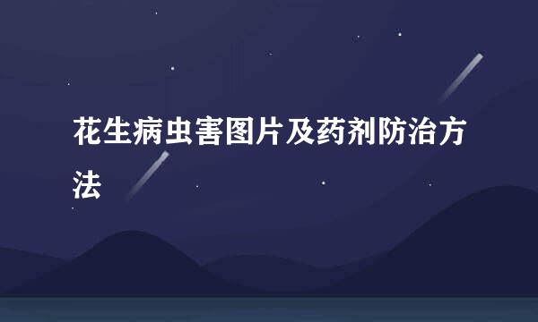 花生病虫害图片及药剂防治方法