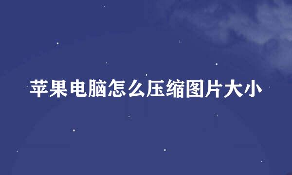 苹果电脑怎么压缩图片大小