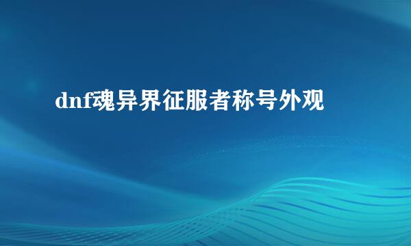 dnf魂异界征服者称号外观