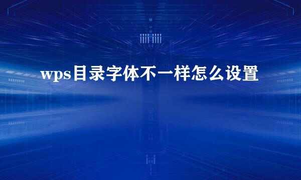 wps目录字体不一样怎么设置