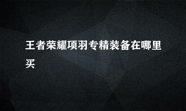 王者荣耀项羽专精装备在哪里买