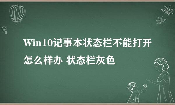 Win10记事本状态栏不能打开怎么样办 状态栏灰色