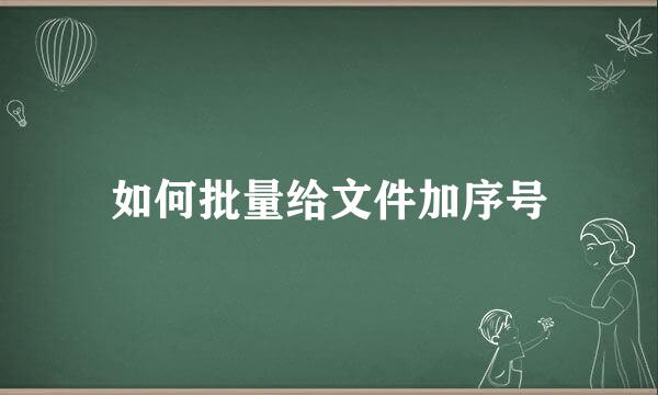 如何批量给文件加序号