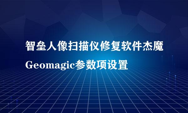 智垒人像扫描仪修复软件杰魔Geomagic参数项设置
