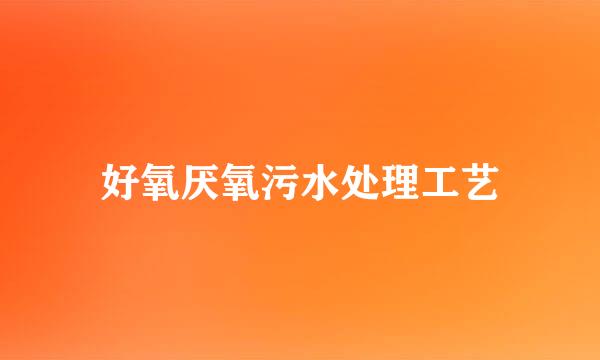 好氧厌氧污水处理工艺