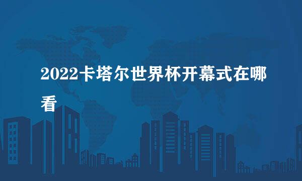 2022卡塔尔世界杯开幕式在哪看