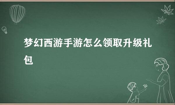 梦幻西游手游怎么领取升级礼包