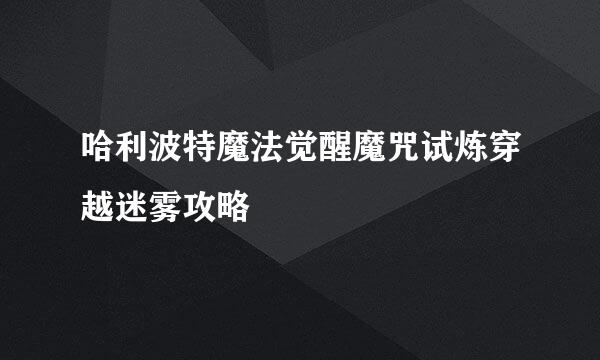 哈利波特魔法觉醒魔咒试炼穿越迷雾攻略