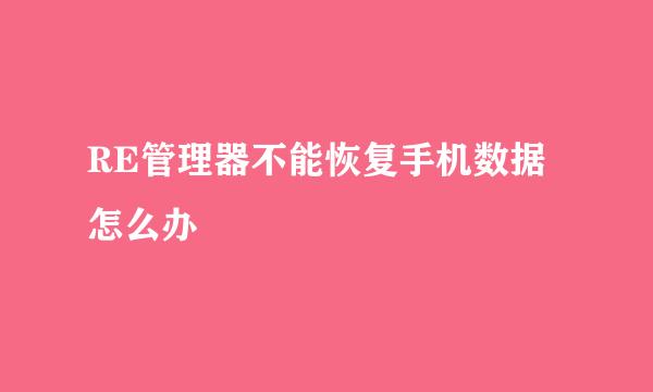 RE管理器不能恢复手机数据怎么办