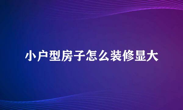小户型房子怎么装修显大
