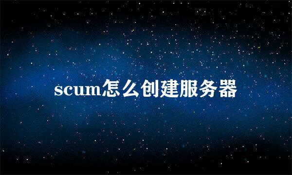 scum怎么创建服务器