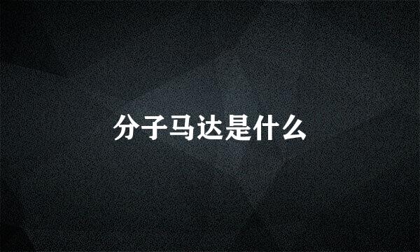 分子马达是什么