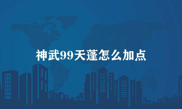 神武99天蓬怎么加点