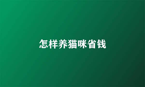 怎样养猫咪省钱