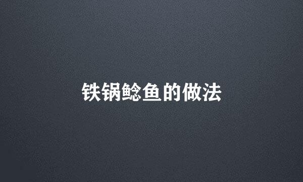 铁锅鲶鱼的做法