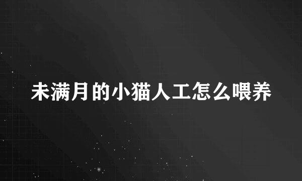 未满月的小猫人工怎么喂养