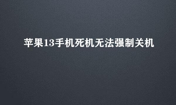 苹果13手机死机无法强制关机