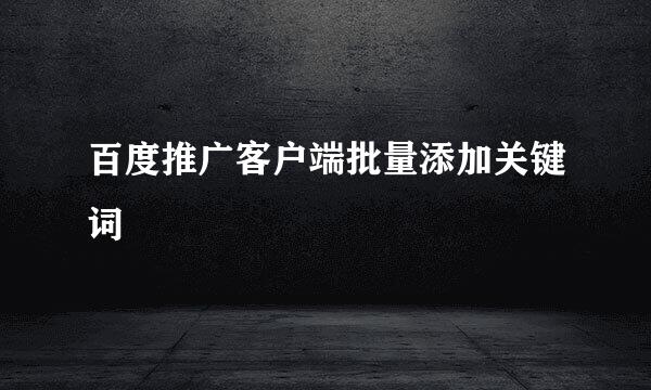百度推广客户端批量添加关键词