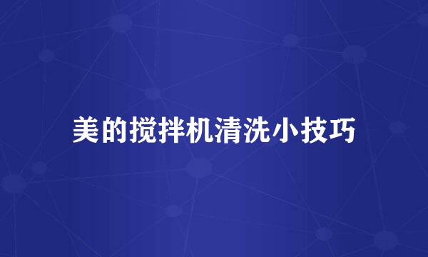 美的搅拌机清洗小技巧