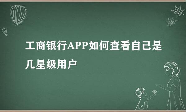 工商银行APP如何查看自己是几星级用户