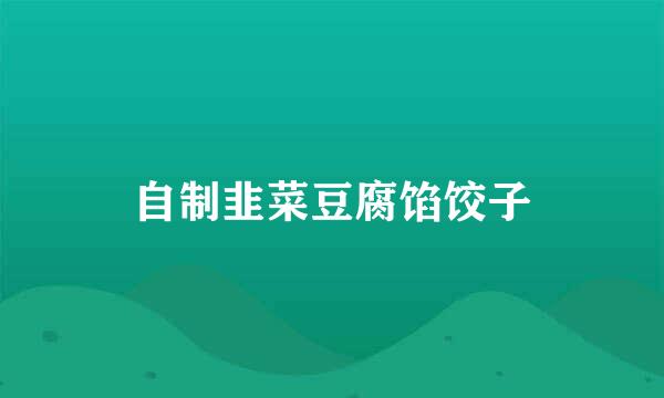 自制韭菜豆腐馅饺子
