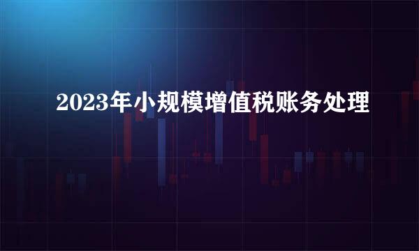 2023年小规模增值税账务处理