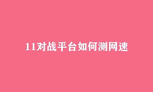 11对战平台如何测网速