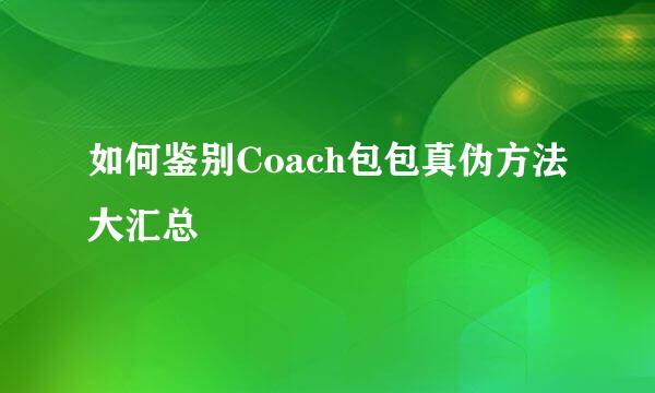 如何鉴别Coach包包真伪方法大汇总