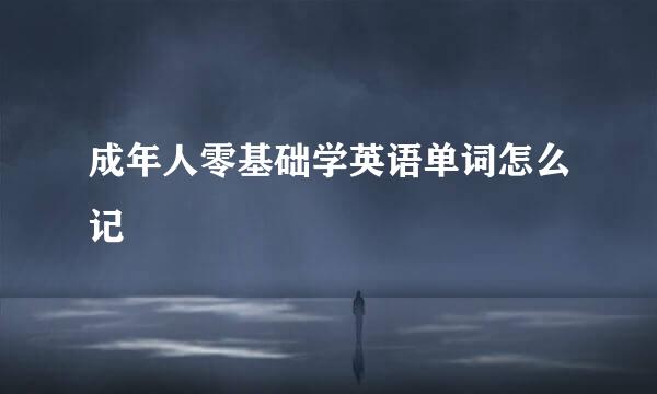 成年人零基础学英语单词怎么记