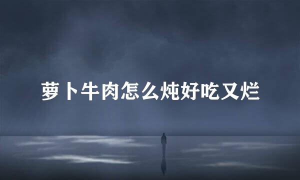 萝卜牛肉怎么炖好吃又烂