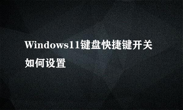 Windows11键盘快捷键开关如何设置