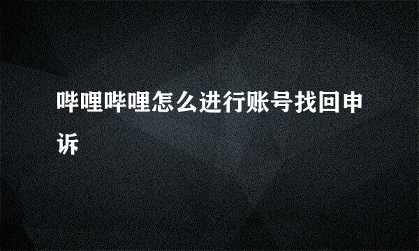 哔哩哔哩怎么进行账号找回申诉