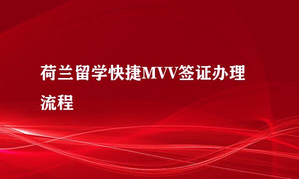 荷兰留学快捷MVV签证办理流程