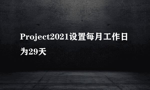 Project2021设置每月工作日为29天